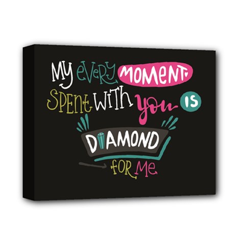 My Every Moment Spent With You Is Diamond To Me / Diamonds Hearts Lips Pattern (black) Deluxe Canvas 14  X 11  by FashionFling