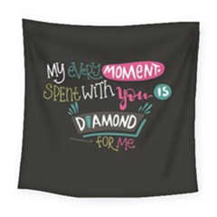 My Every Moment Spent With You Is Diamond To Me / Diamonds Hearts Lips Pattern (black) Square Tapestry (large) by FashionFling