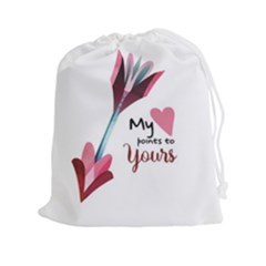 My Heart Points To Yours / Pink And Blue Cupid s Arrows (white) Drawstring Pouches (xxl) by FashionFling