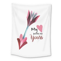My Heart Points To Yours / Pink And Blue Cupid s Arrows (white) Medium Tapestry by FashionFling