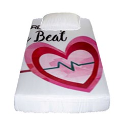 You Are My Beat / Pink And Teal Hearts Pattern (white)  Fitted Sheet (single Size) by FashionFling