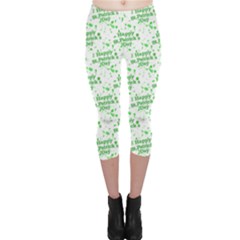 Saint Patrick Motif Pattern Capri Leggings  by dflcprintsclothing