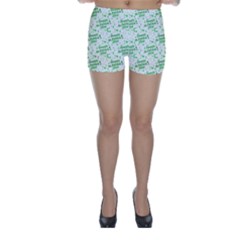 Saint Patrick Motif Pattern Skinny Shorts by dflcprintsclothing