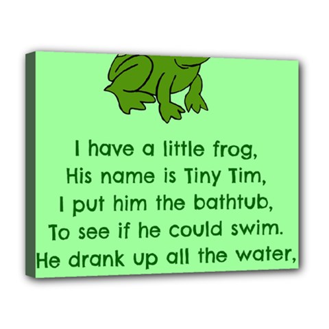 Little Frog Poem Canvas 14  X 11  by athenastemple