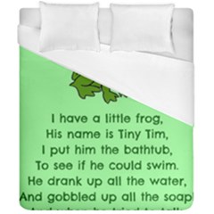 Little Frog Poem Duvet Cover Double Side (california King Size) by athenastemple
