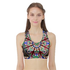 Church Window Window Rosette Sports Bra With Border by Nexatart