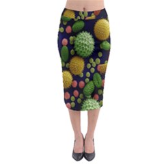 Colorized Pollen Macro View Midi Pencil Skirt by Nexatart