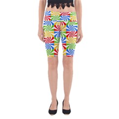 Colorful Abstract Creative Yoga Cropped Leggings by Nexatart