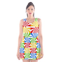 Colorful Abstract Creative Scoop Neck Skater Dress by Nexatart