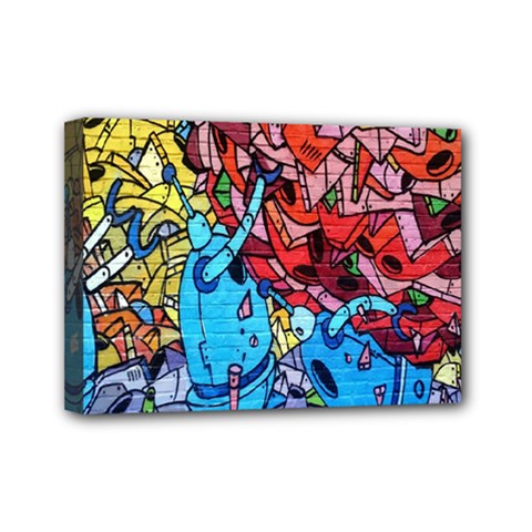 Colorful Graffiti Art Mini Canvas 7  X 5  by Nexatart