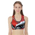 Classic Car Red Automobiles Sports Bra with Border View1