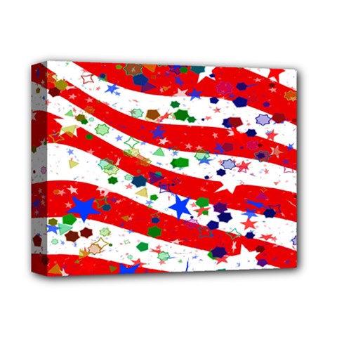 Confetti Star Parade Usa Lines Deluxe Canvas 14  X 11  by Nexatart