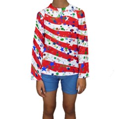 Confetti Star Parade Usa Lines Kids  Long Sleeve Swimwear by Nexatart