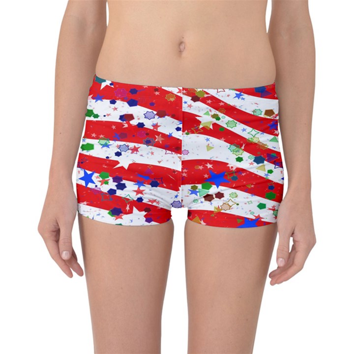 Confetti Star Parade Usa Lines Reversible Bikini Bottoms