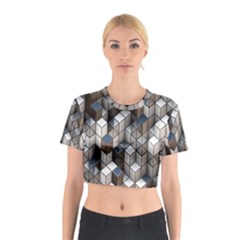 Cube Design Background Modern Cotton Crop Top by Nexatart