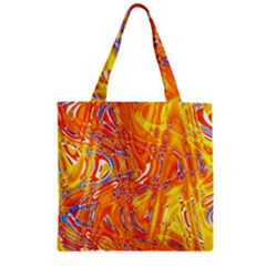 Crazy Patterns In Yellow Zipper Grocery Tote Bag