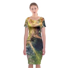 Decoration Decorative Art Artwork Classic Short Sleeve Midi Dress