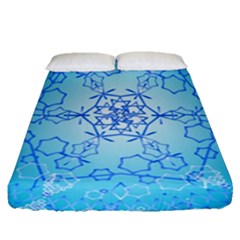 Design Winter Snowflake Decoration Fitted Sheet (queen Size)