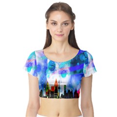 Dirty Dirt Spot Man Doll View Short Sleeve Crop Top (Tight Fit)