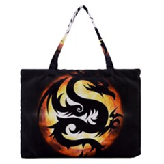 Dragon Fire Monster Creature Medium Zipper Tote Bag by Nexatart