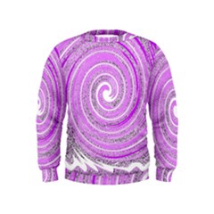 Digital Purple Party Pattern Kids  Sweatshirt by Nexatart