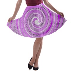 Digital Purple Party Pattern A-line Skater Skirt by Nexatart