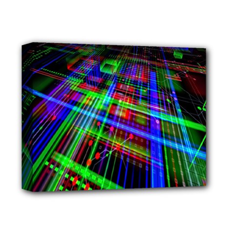 Electronics Board Computer Trace Deluxe Canvas 14  X 11  by Nexatart