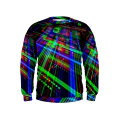 Electronics Board Computer Trace Kids  Sweatshirt by Nexatart