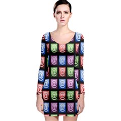 Email At Internet Computer Web Long Sleeve Bodycon Dress by Nexatart