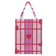 Fabric Magenta Texture Textile Love Hearth Classic Tote Bag by Nexatart