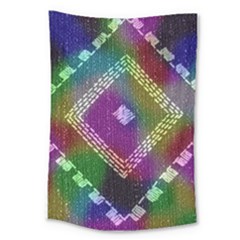 Embroidered Fabric Pattern Large Tapestry by Nexatart