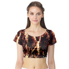 Fabric Yikes Texture Short Sleeve Crop Top (Tight Fit)