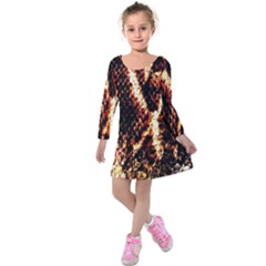 Fabric Yikes Texture Kids  Long Sleeve Velvet Dress