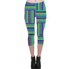 Fabric Pattern Design Cloth Stripe Capri Leggings  by Nexatart