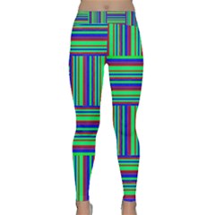 Fabric Pattern Design Cloth Stripe Classic Yoga Leggings by Nexatart