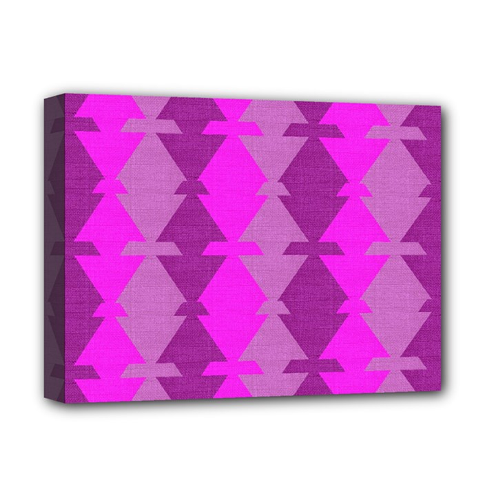 Fabric Textile Design Purple Pink Deluxe Canvas 16  x 12  