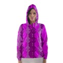 Fabric Textile Design Purple Pink Hooded Wind Breaker (Women) View1