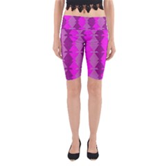 Fabric Textile Design Purple Pink Yoga Cropped Leggings