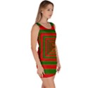 Fabric Texture 3d Geometric Vortex Sleeveless Bodycon Dress View3