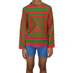 Fabric Texture 3d Geometric Vortex Kids  Long Sleeve Swimwear by Nexatart