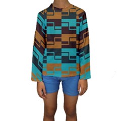 Fabric Textile Texture Gold Aqua Kids  Long Sleeve Swimwear by Nexatart