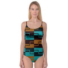 Fabric Textile Texture Gold Aqua Camisole Leotard  by Nexatart