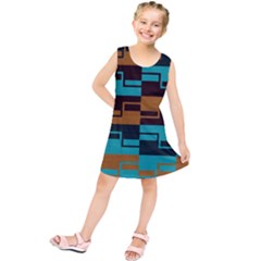 Fabric Textile Texture Gold Aqua Kids  Tunic Dress by Nexatart