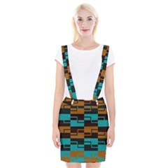Fabric Textile Texture Gold Aqua Suspender Skirt by Nexatart
