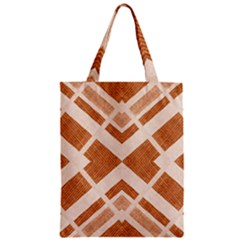 Fabric Textile Tan Beige Geometric Zipper Classic Tote Bag