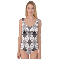 Fabric Texture Argyle Design Grey Princess Tank Leotard  by Nexatart