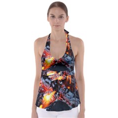 Fire Embers Flame Heat Flames Hot Babydoll Tankini Top by Nexatart