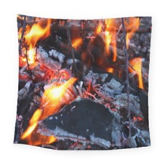 Fire Embers Flame Heat Flames Hot Square Tapestry (large) by Nexatart