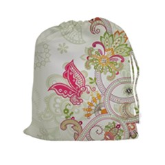 Floral Pattern Background Drawstring Pouches (xxl)