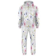 Floral Pattern Background  Hooded Jumpsuit (men)  by Nexatart